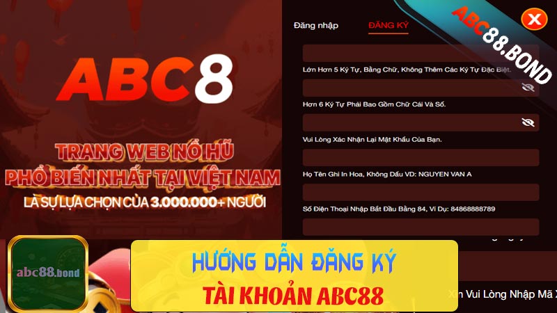 Hướng dẫn đăng ký Abc88